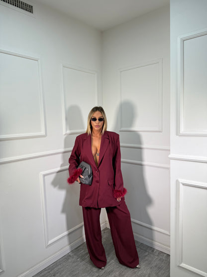 Tailleur Plume bordeaux dalla 44/52 m10076