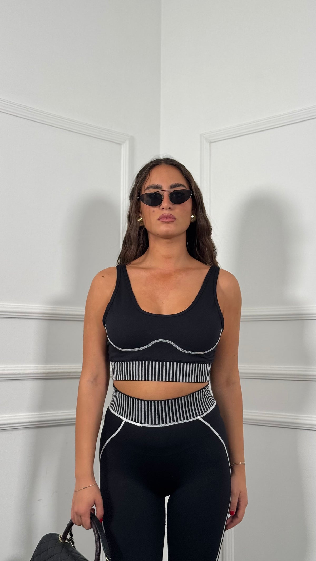 Coordinato contenitivo Pilates nero 3201