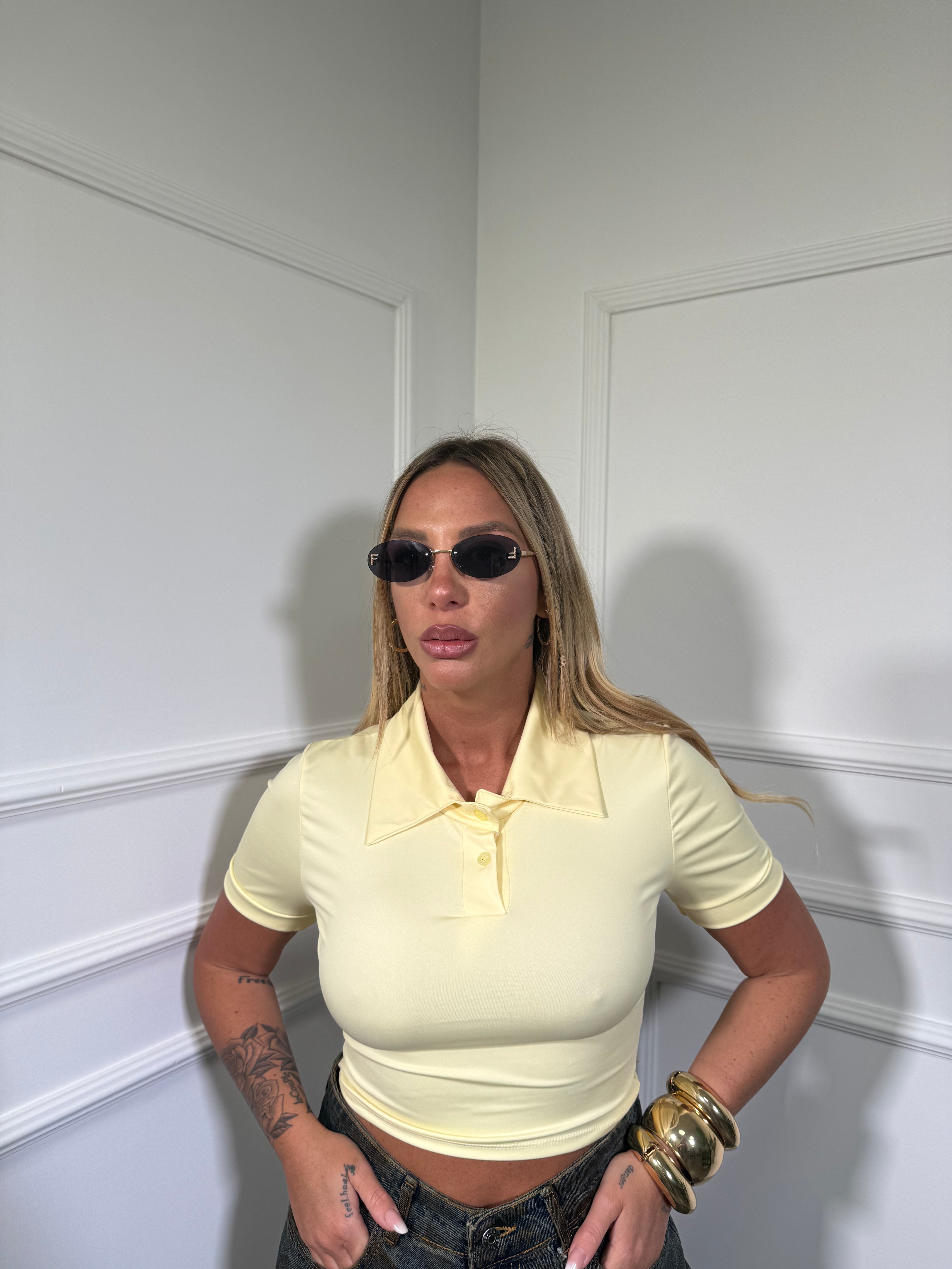 Polo in lycra crop Benny (vari colori) 0808