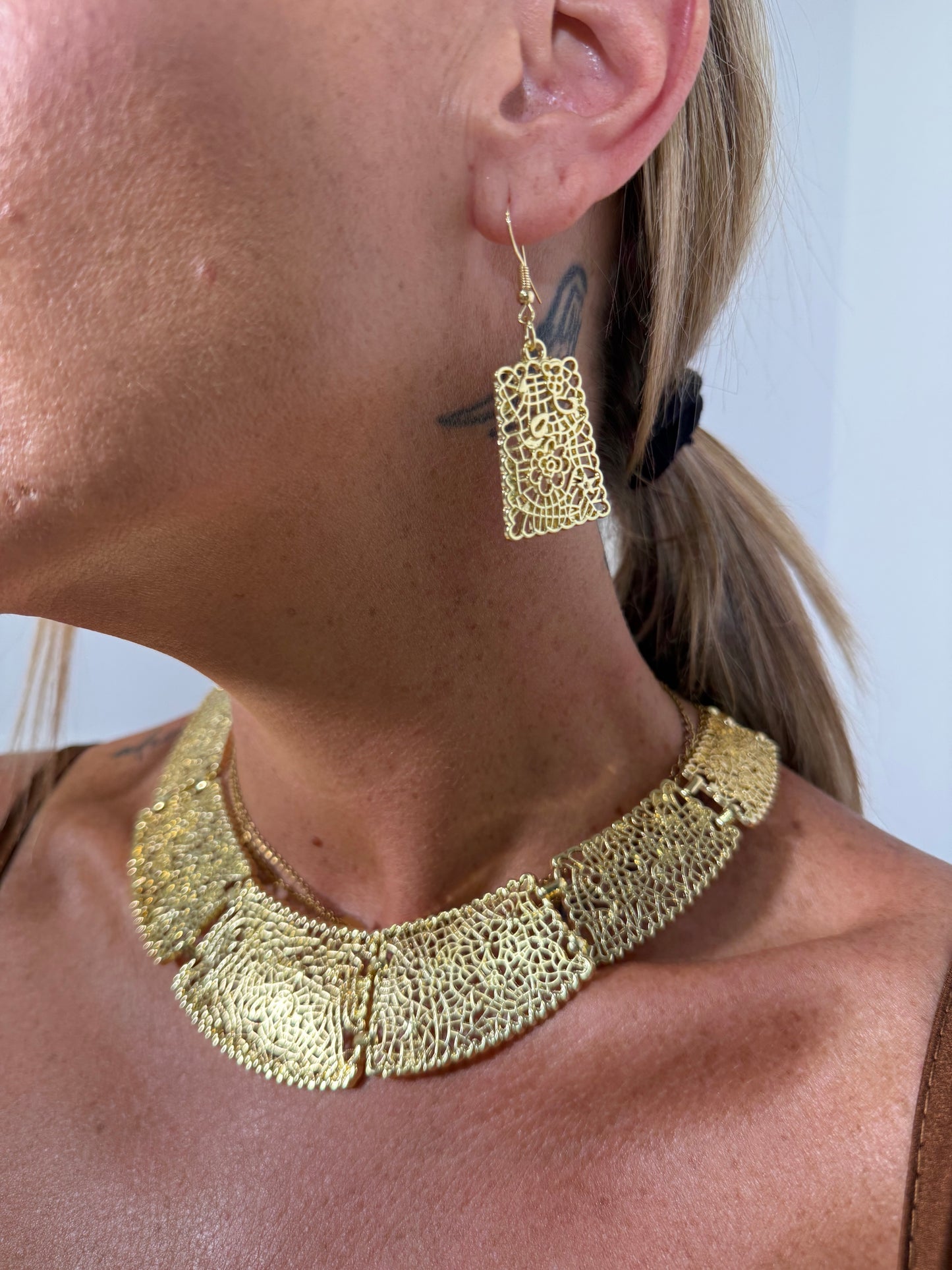 Coordinato collana + orecchini oro