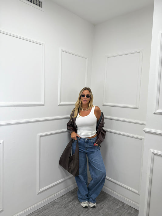 Jeans palazzo lavaggio chiaro f31920z