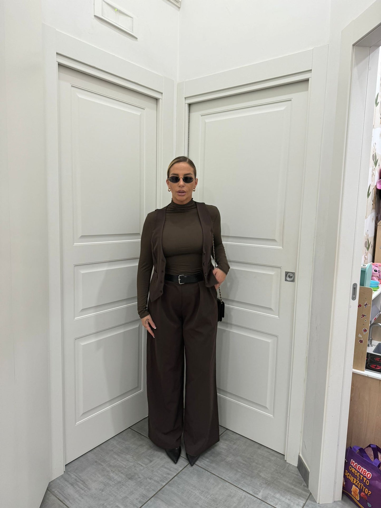 Tailleur lucy con panciotto brown