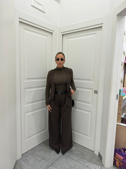Tailleur lucy con panciotto brown