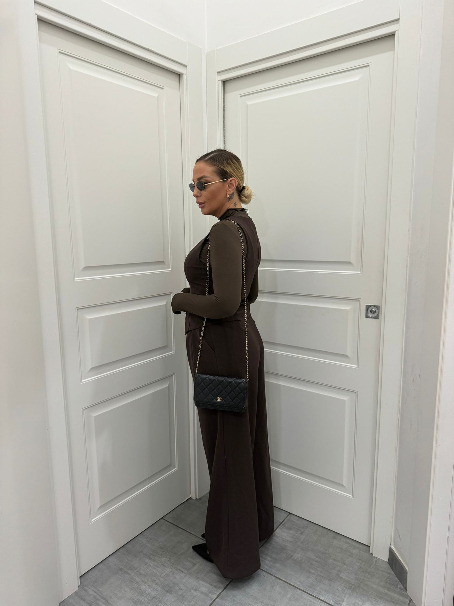 Tailleur lucy con panciotto brown