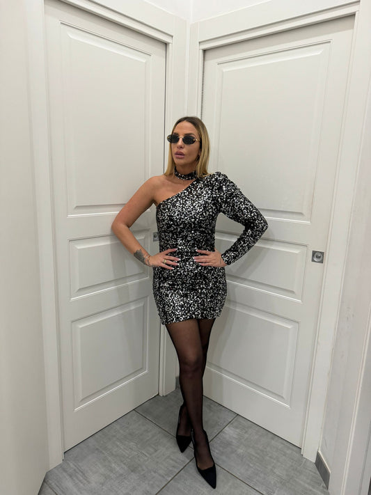 Dress monospalla paillettes Alessia