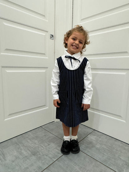Dress gessato blu con camicia compresa kids