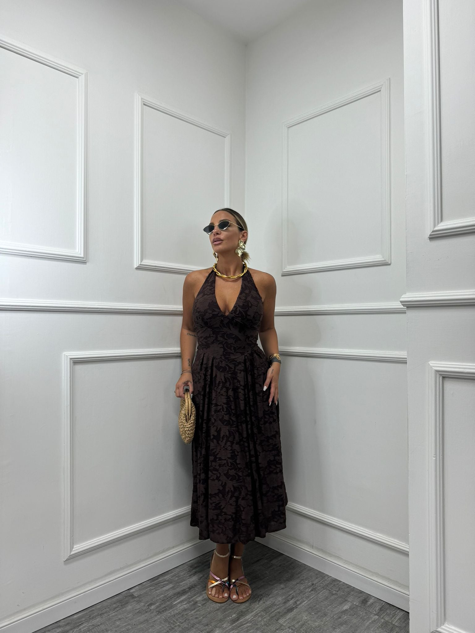 Dress marlyn marrone 26798