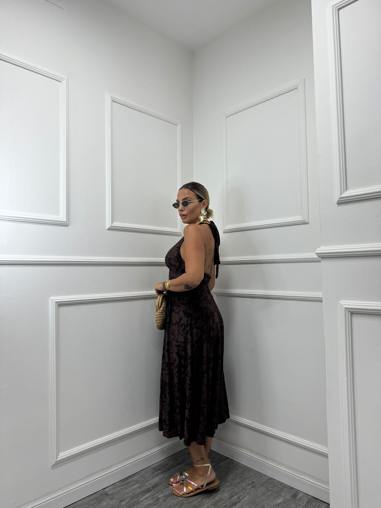 Dress marlyn marrone 26798