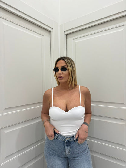 Body scollo a cuore bianco