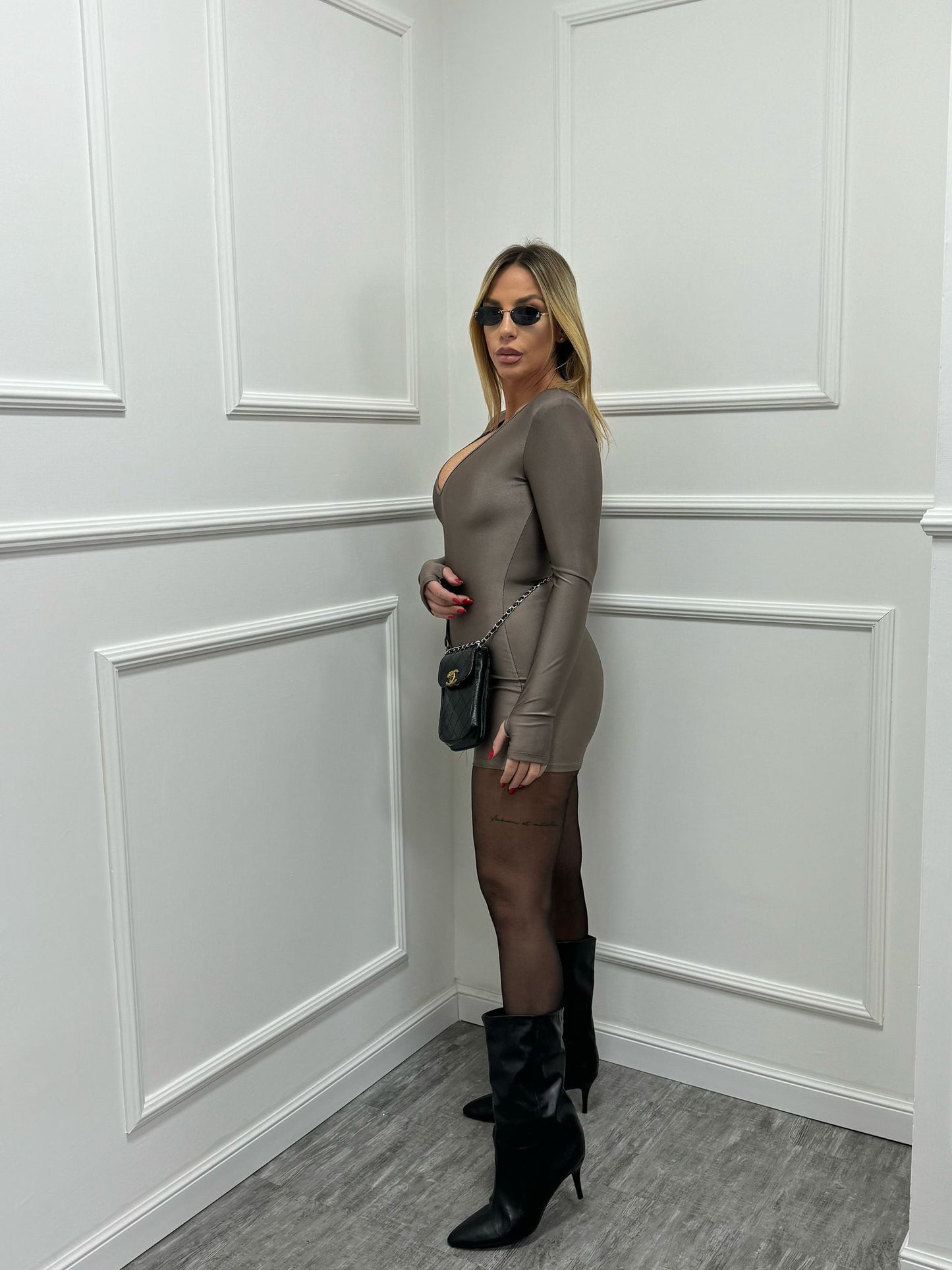 Mini jumpsuit Elettra tortora 9791