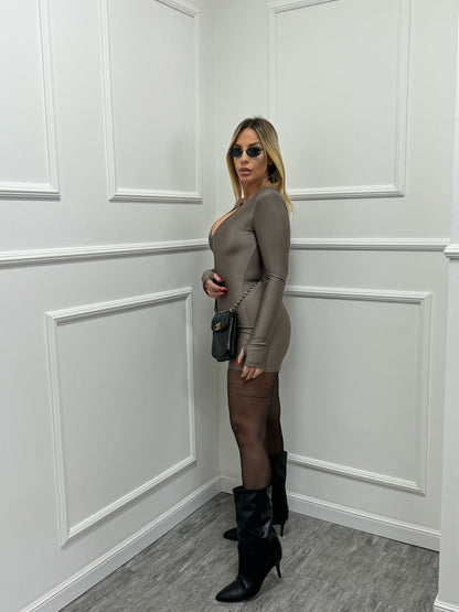 Mini jumpsuit Elettra tortora 9791