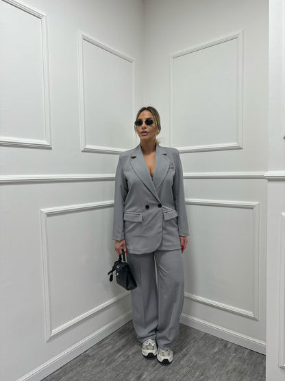 Tailleur Vania doppio petto grigio 11088