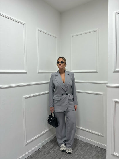 Tailleur Vania doppio petto grigio 11088