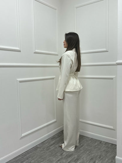 Tailleur Penelope con fusciacca panna 13158