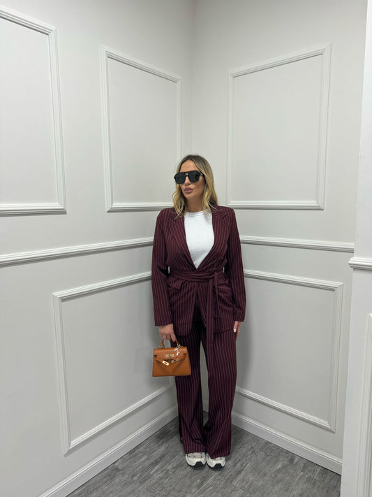 Tailleur Giada gessato bordeaux
