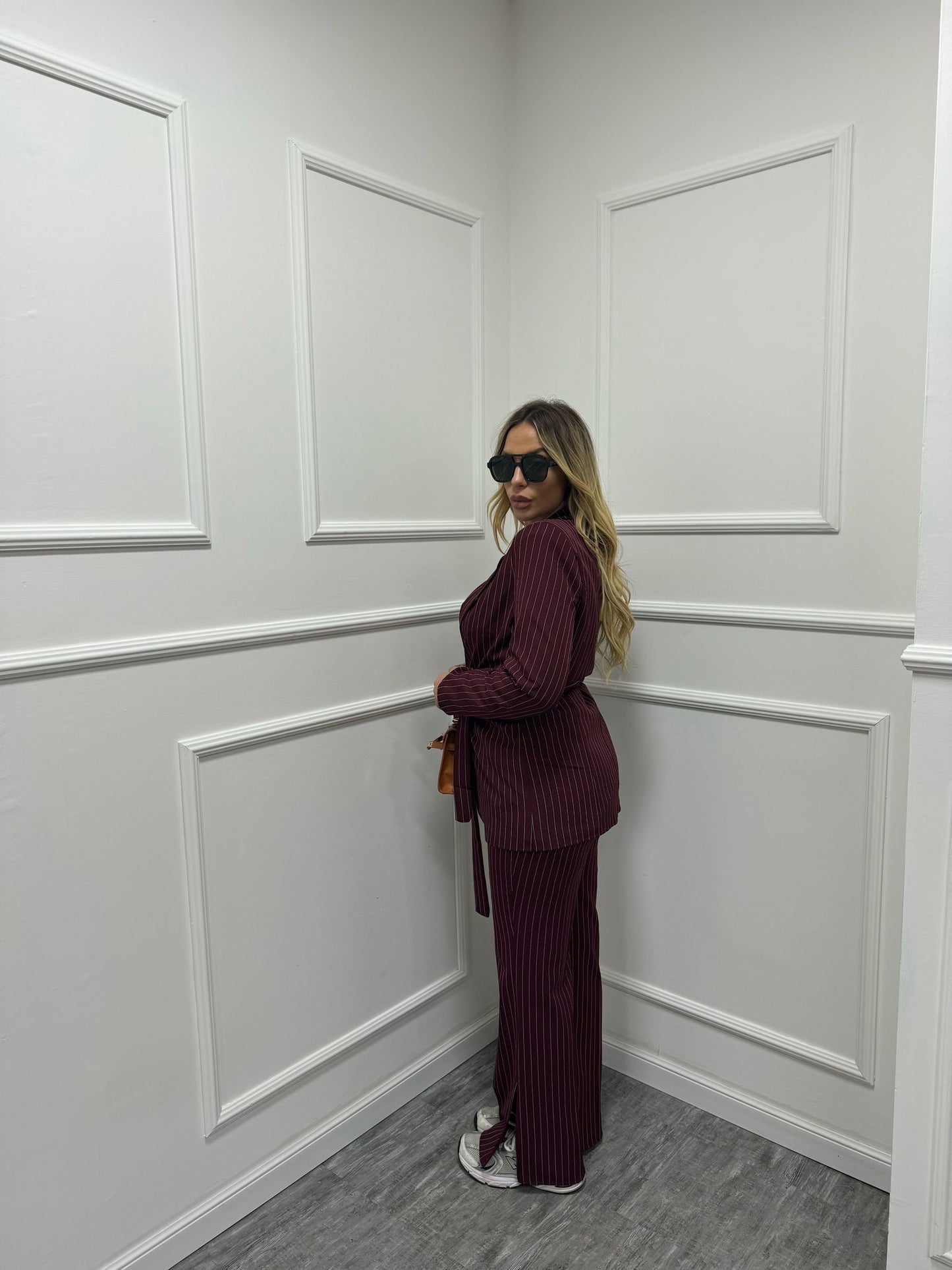 Tailleur Giada gessato bordeaux