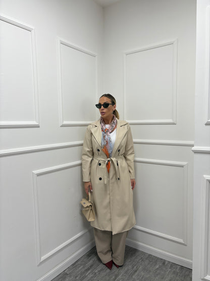 Trench ecopelle beige