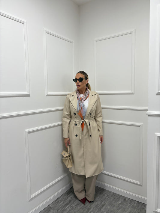 Trench ecopelle beige