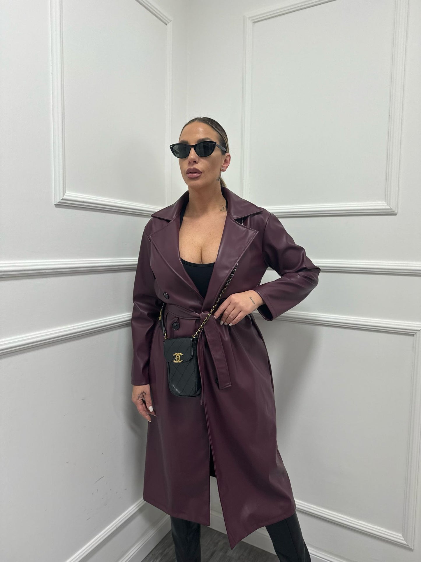 Trench ecopelle bordeaux