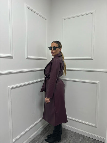 Trench ecopelle bordeaux