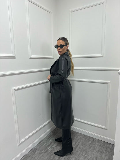 Trench ecopelle nero