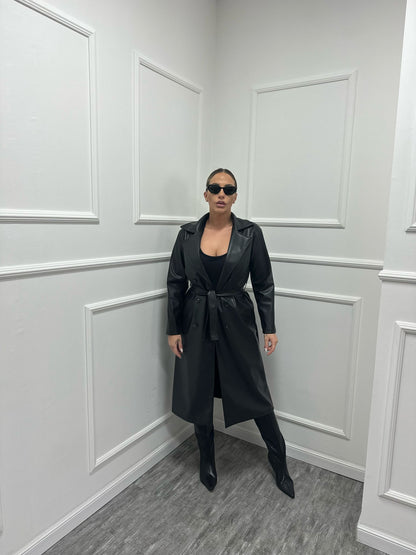 Trench ecopelle nero