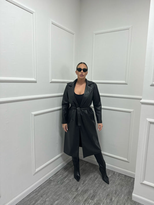 Trench ecopelle nero