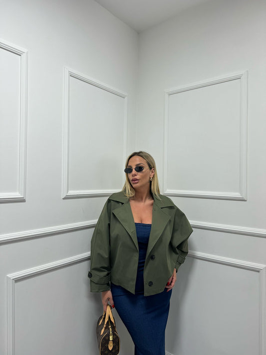 Trench corto mood zara verde militare