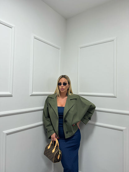 Trench corto mood zara verde militare