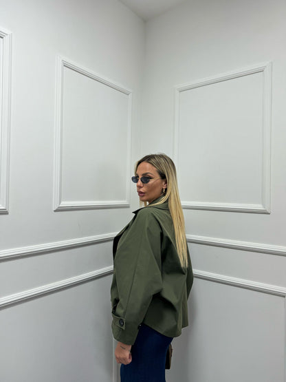 Trench corto mood zara verde militare