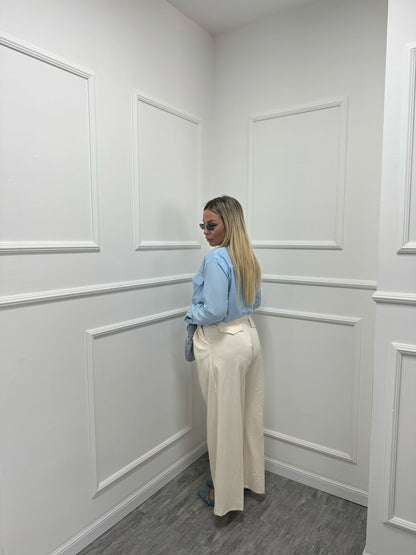Pantalone doppio taschino panna mar6271