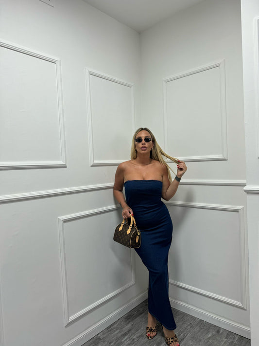 Dress tubino longuette denim mod zara