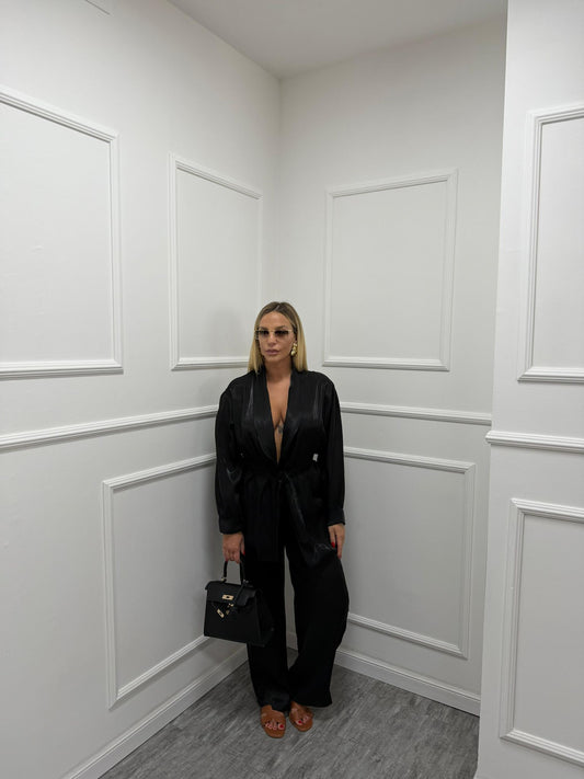 Tailleur satin nero