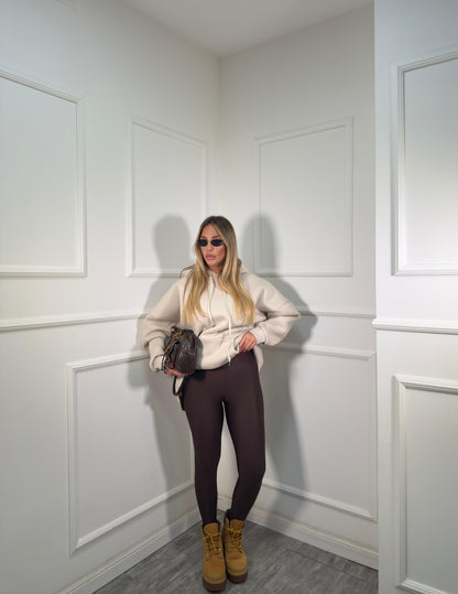 Leggins in lycra contenitivo cioccolato 30688